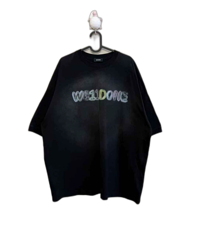 WE11DONE Black Short Sleeve T-Shirt