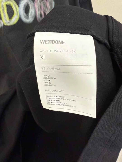 WE11DONE Black Short Sleeve T-Shirt