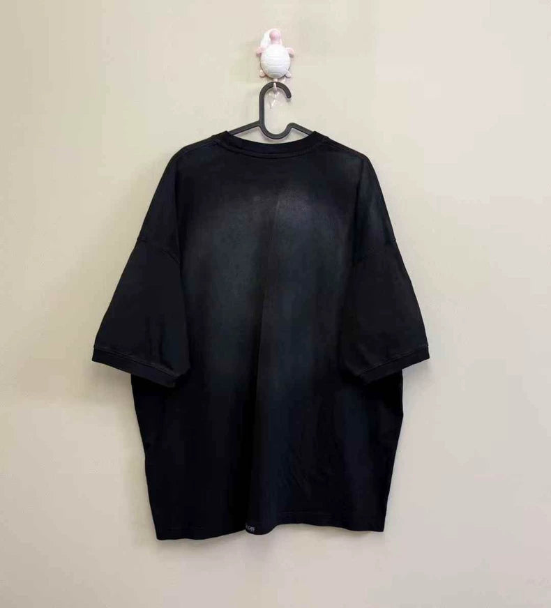 WE11DONE Black Short Sleeve T-Shirt