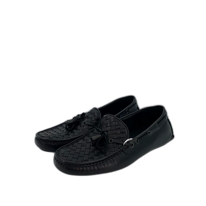 Bottega Veneta Black Woven Loafers Shoes