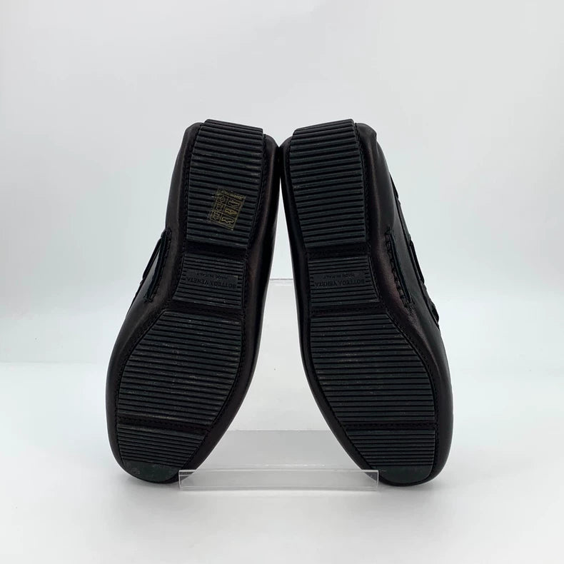 Bottega Veneta Black Woven Loafers Shoes