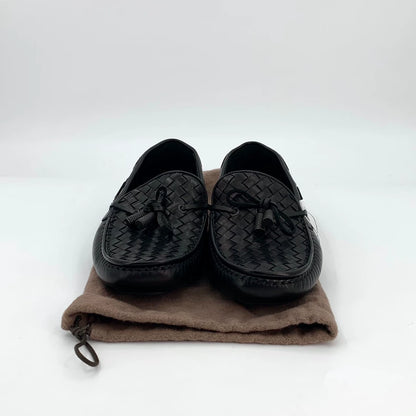 Bottega Veneta Black Woven Loafers Shoes