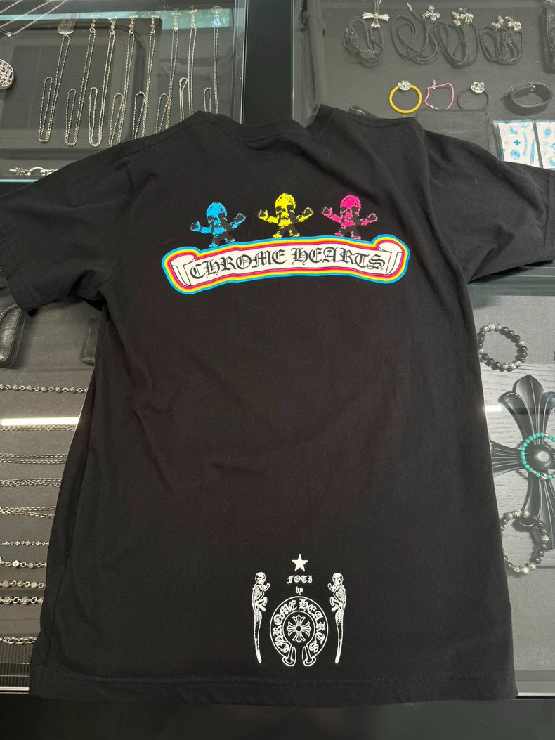 Chrome Hearts Black Foti Skull Short Sleeve Tee-yf