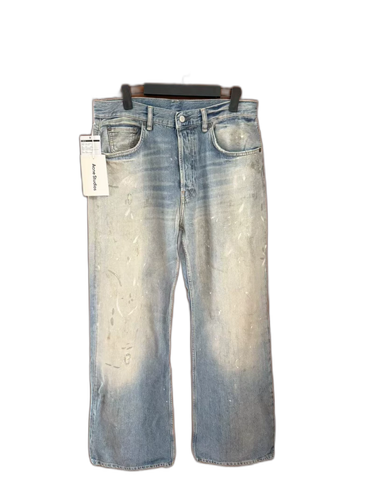 Acne Studios Painted Wide-Leg Denim Jeans