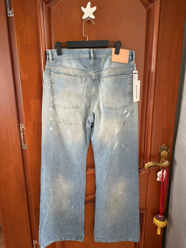 Acne Studios Painted Wide-Leg Denim Jeans