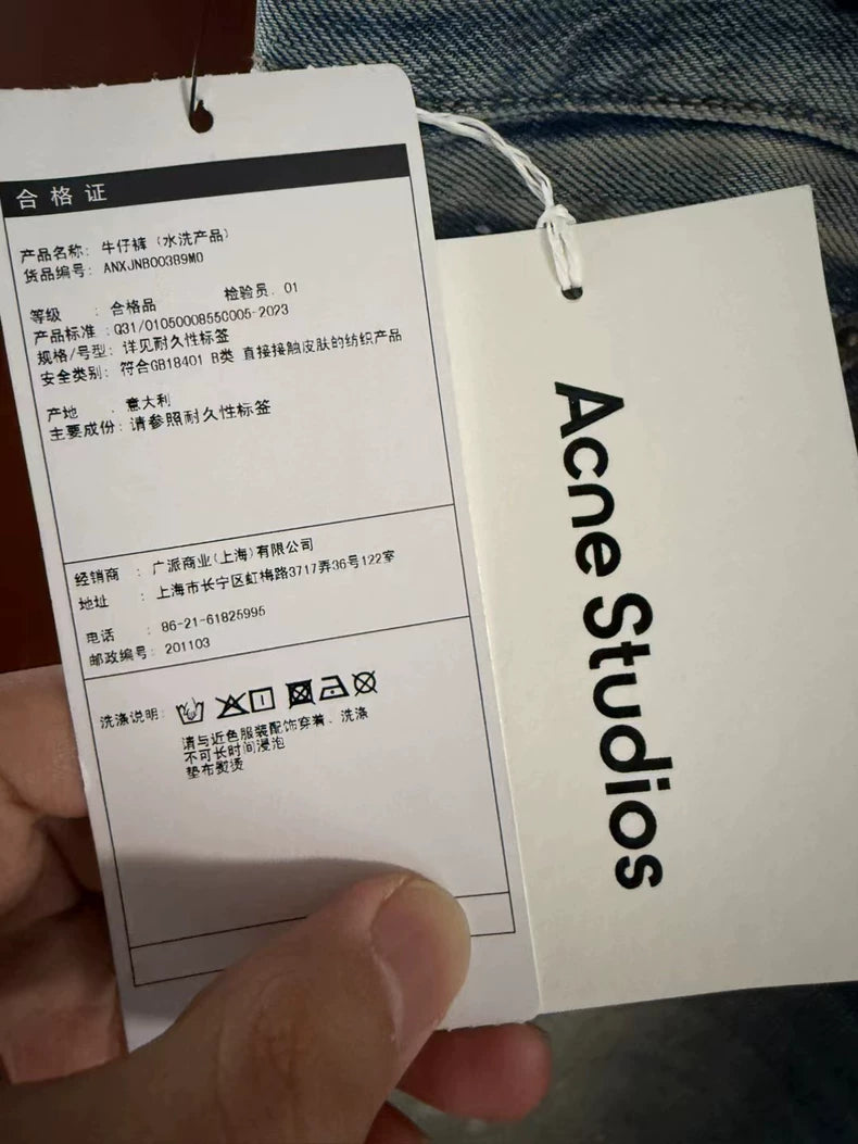 Acne Studios Painted Wide-Leg Denim Jeans