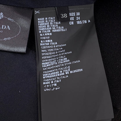 Prada Black Wool Lapel Long Sleeve Coat