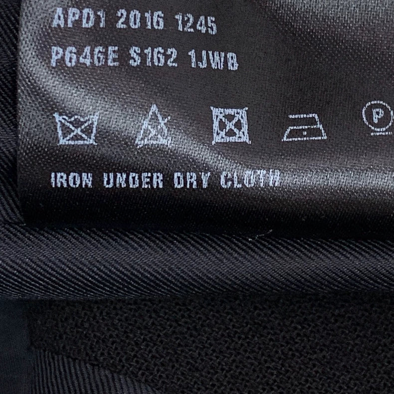 Prada Black Wool Lapel Long Sleeve Coat