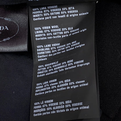 Prada Black Wool Lapel Long Sleeve Coat