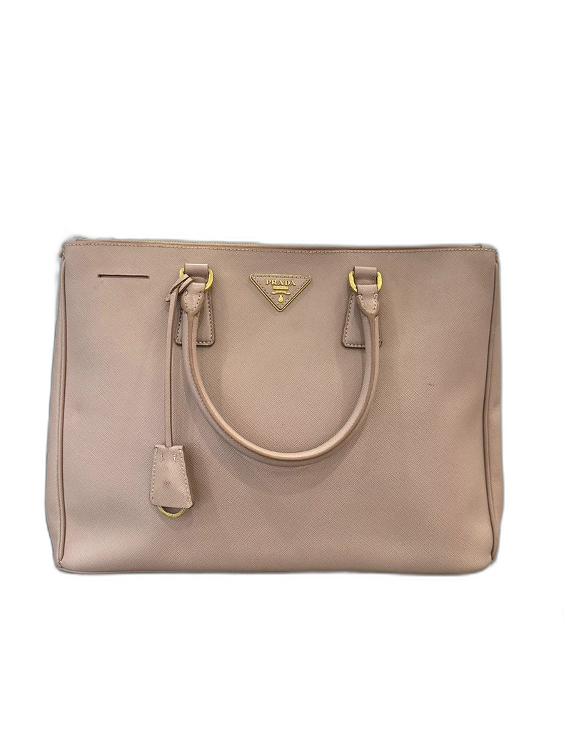 Prada Pink Handbag with Gold Accents