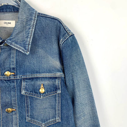 Celine Blue Cotton Long Sleeve Denim Jacket