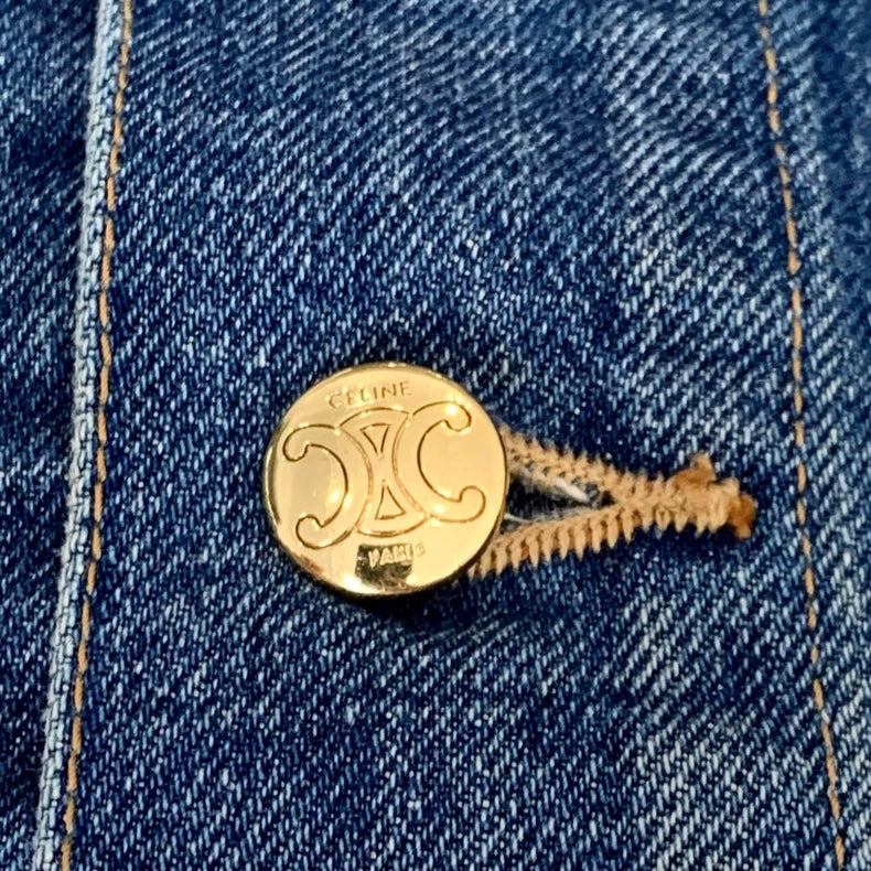 Celine Blue Cotton Long Sleeve Denim Jacket