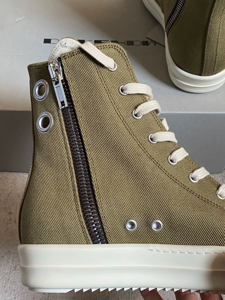 Rick Owens Drkshdw High-Top Canvas Shoes