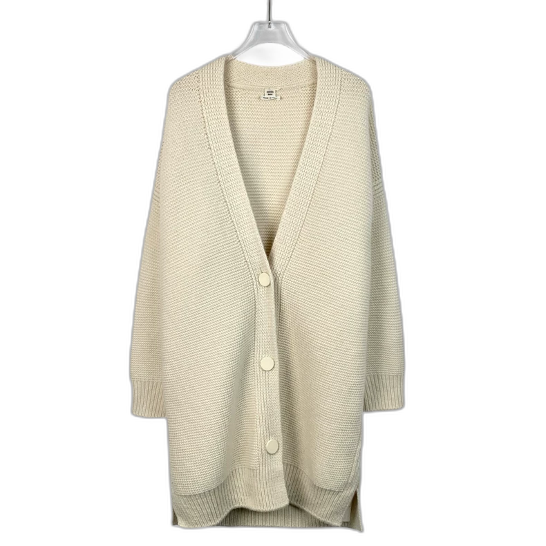 Hermes Beige Cashmere Cardigan Long Coat