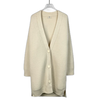 Hermes Beige Cashmere Cardigan Long Coat