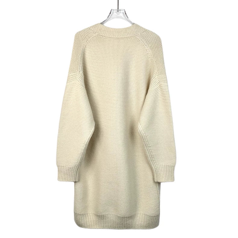 Hermes Beige Cashmere Cardigan Long Coat