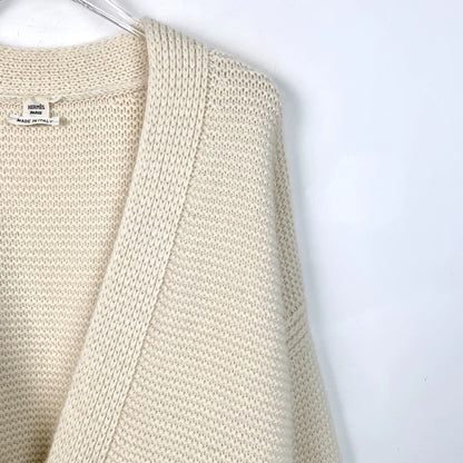 Hermes Beige Cashmere Cardigan Long Coat