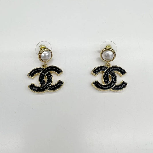 Chanel Enamel Pearl Double C Earrings-yf