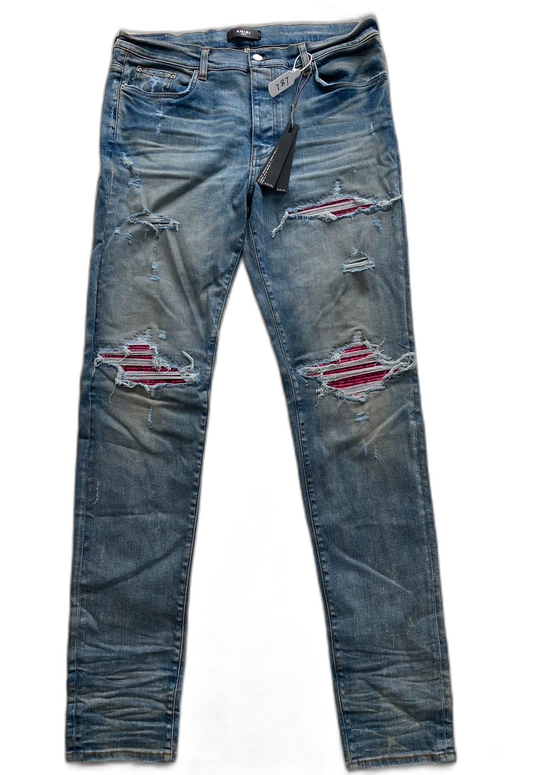 Amiri Water Wash Blue Pink Denim Pants