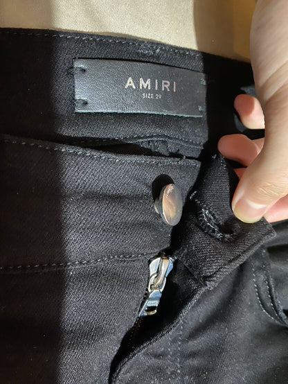 Amiri Black Distressed Skinny Jeans