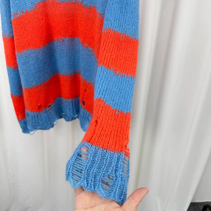 Acne Studios Mohair Stripe Distressed Sweater-yf
