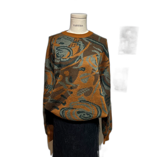 Vintage Wool Sweater Outerwear Coat