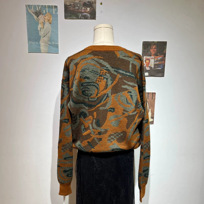 Vintage Wool Sweater Outerwear Coat