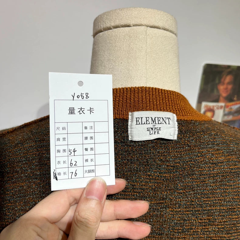 Vintage Wool Sweater Outerwear Coat