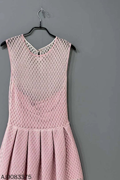 Pink Mesh Hollow Out Dress Dior