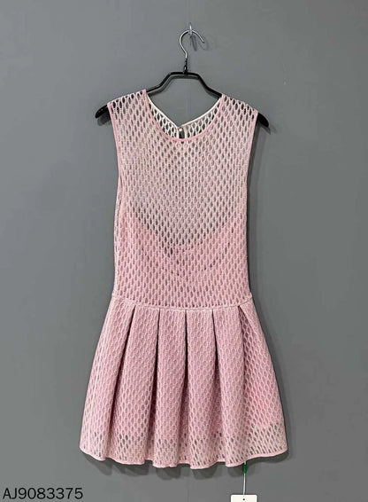 Pink Mesh Hollow Out Dress Dior