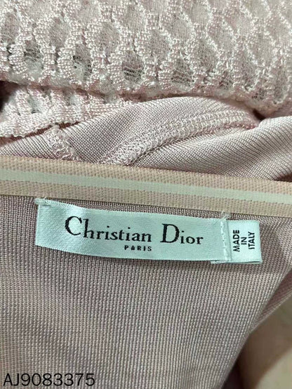 Pink Mesh Hollow Out Dress Dior