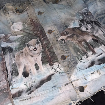 Amiri Shearling Airbrush Trucker Jacket