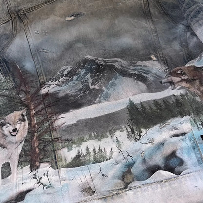 Amiri Shearling Airbrush Trucker Jacket