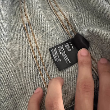 Amiri Shearling Airbrush Trucker Jacket