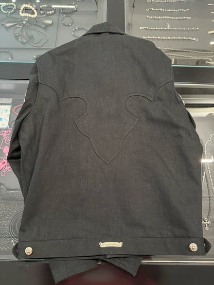 Chrome Hearts Black Flame Denim Jacket-yf