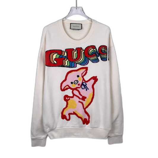 Gucci Logo Embroidered Cotton Sweatshirt