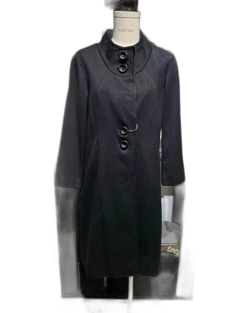 Vintage Prada Black Wool Classic Coat