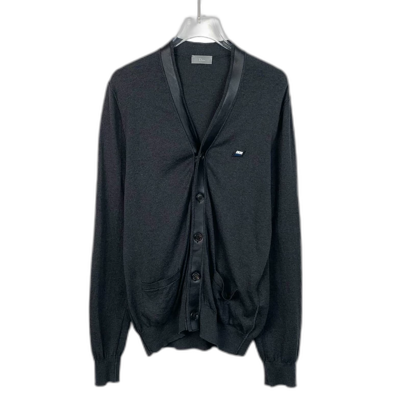 Dior Black Grey Logo Cardigan