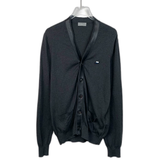 Dior Black Grey Logo Cardigan