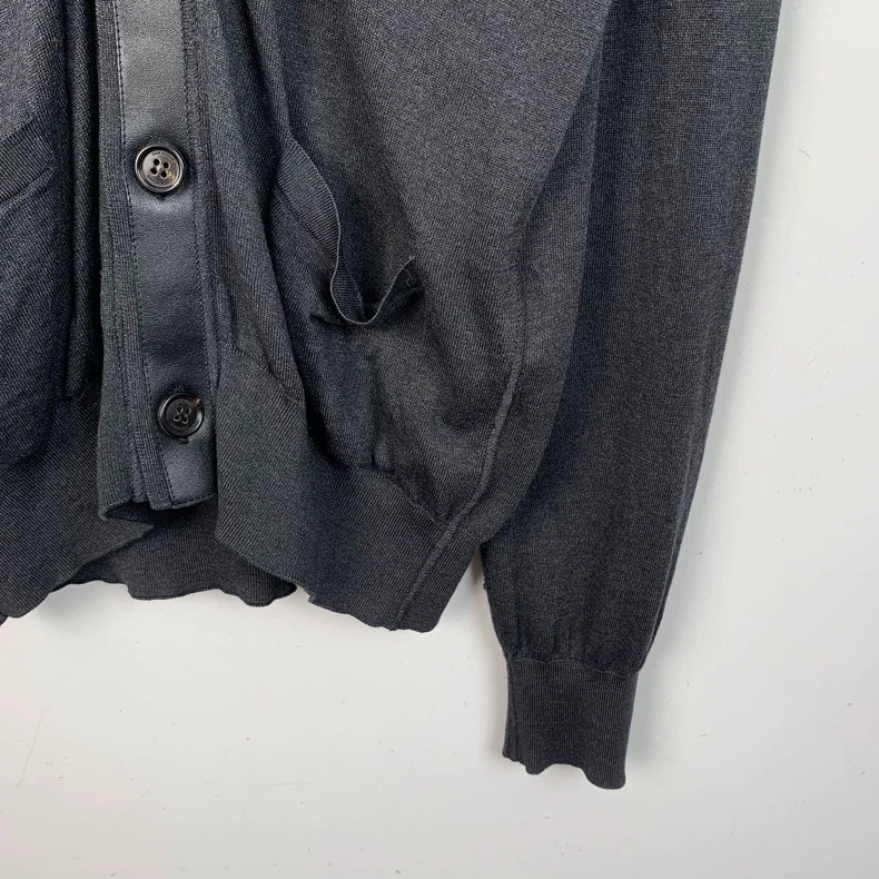 Dior Black Grey Logo Cardigan