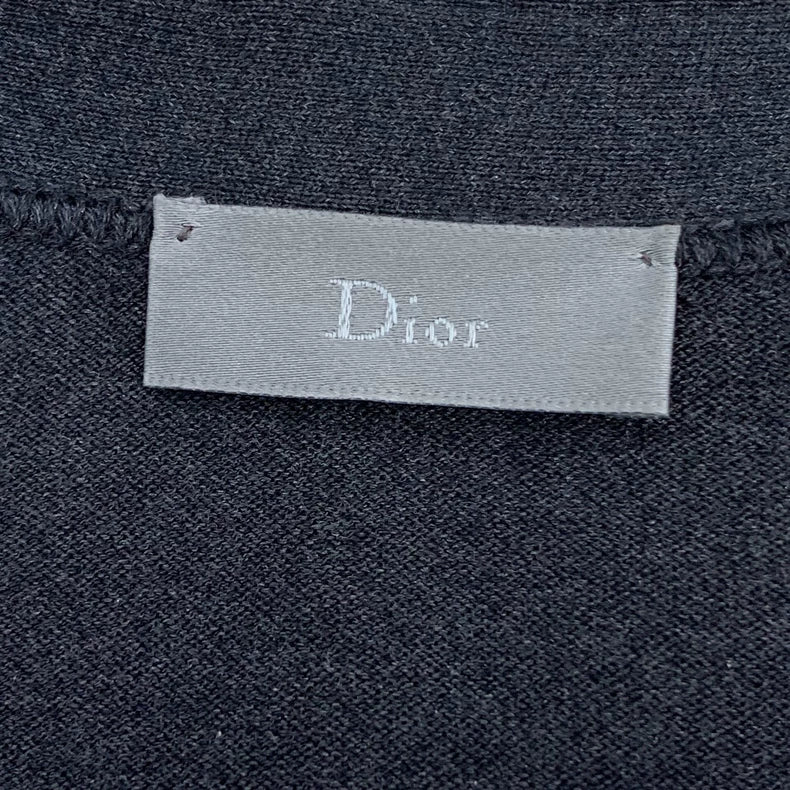 Dior Black Grey Logo Cardigan