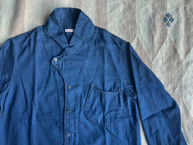 Kapital Blue Dyed Shirt with Unique Collar