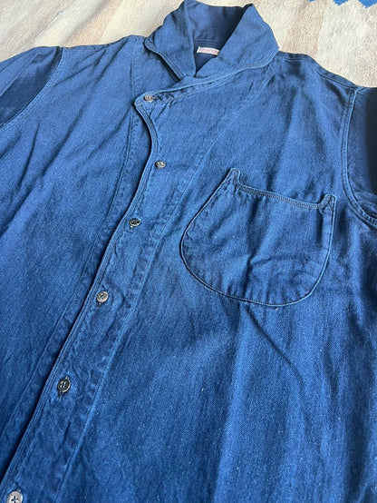 Kapital Blue Dyed Shirt with Unique Collar
