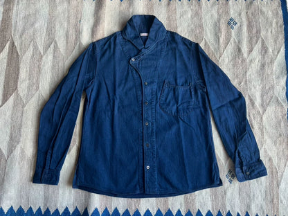 Kapital Blue Dyed Shirt with Unique Collar