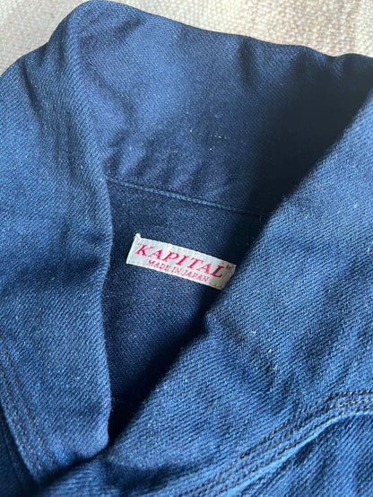 Kapital Blue Dyed Shirt with Unique Collar