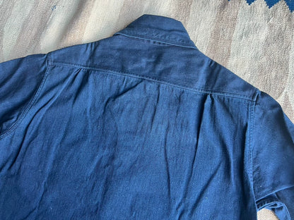 Kapital Blue Dyed Shirt with Unique Collar