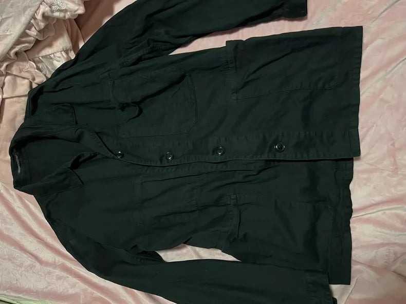 Yohji Yamamoto Black Cotton Printed Jacket