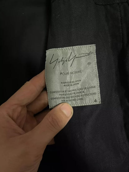 Yohji Yamamoto Black Cotton Printed Jacket