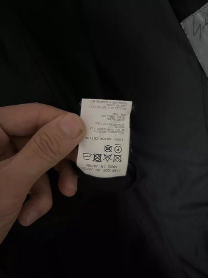 Yohji Yamamoto Black Cotton Printed Jacket
