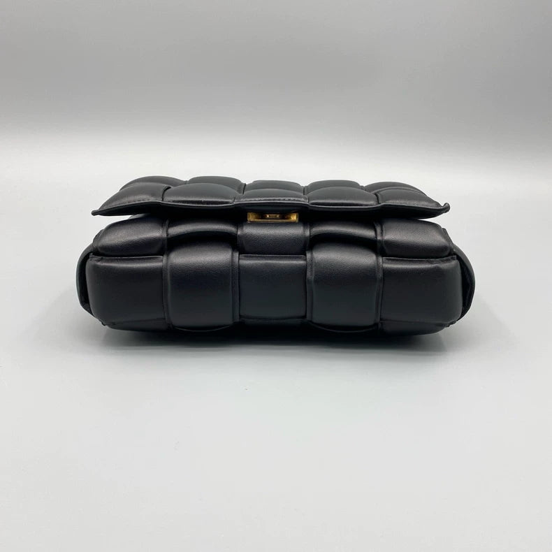 BV Chain Cassette Pillow Bag Black Gold